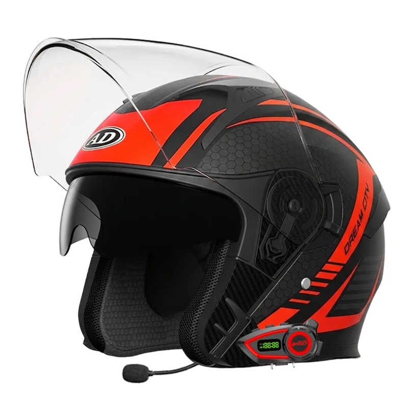Motorcycle Helmet With Bluetooth DOT Certified ABS Motocross Riding Cotton Lining Dual Visor Open Face Helmets Custom Wholesale
Motorcycle Helmet With Bluetooth DOT Certified ABS Motocross Riding Cotton Lining Dual Visor Open Face Helmets Custom Wholesale