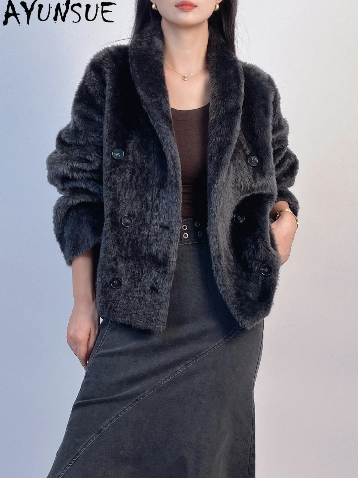 AYUNSUE Элитная куртка из натуральной овчины, кожаная куртка для женщин, теплая зимняя одежда, мотоциклетные куртки, женское пальто
AYUNSUE Элитная куртка из натуральной овчины, кожаная куртка для женщин, теплая зимняя одежда, мотоциклетные куртки, женское пальто