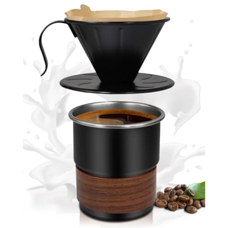 Pour Over Coffee Dripper 1 Cup -304 Stainless Steel Reusable 50 Disposable Filter Papers
Pour Over Coffee Dripper 1 Cup -304 Stainless Steel Reusable 50 Disposable Filter Papers