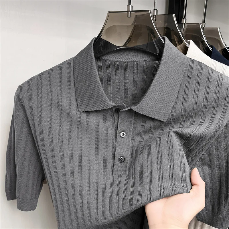 Short-sleeved Men's T-shirt 2026 New Solid Color Breathable Fashion Casual Knitted Men's Polo Shirt
Short-sleeved Men's T-shirt 2026 New Solid Color Breathable Fashion Casual Knitted Men's Polo Shirt