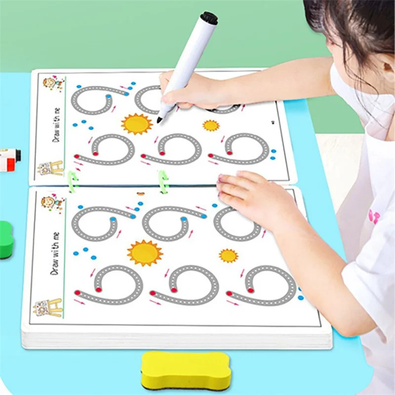 Reusable Preschool Pen Control Practice Workbook - Fun Wipe Clean Handwriting Training Cards For Kid
Reusable Preschool Pen Control Practice Workbook - Fun Wipe Clean Handwriting Training Cards For Kid