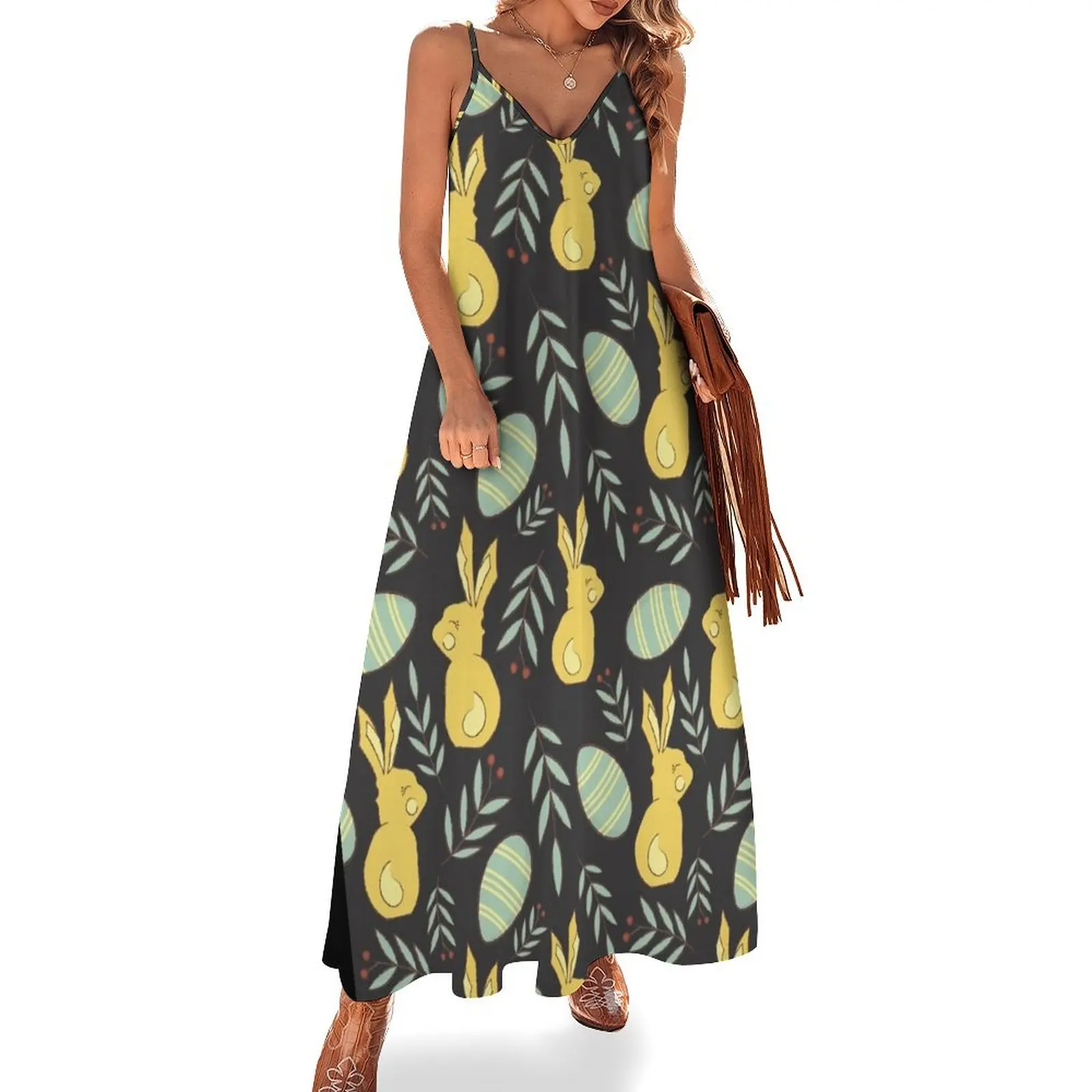 Happy Easter Eggs and Rabbit Pattern Black Sleeveless Dress purple dress summer outfits for women 2025 Casual dresses
Happy Easter Eggs and Rabbit Pattern Black Sleeveless Dress purple dress summer outfits for women 2025 Casual dresses