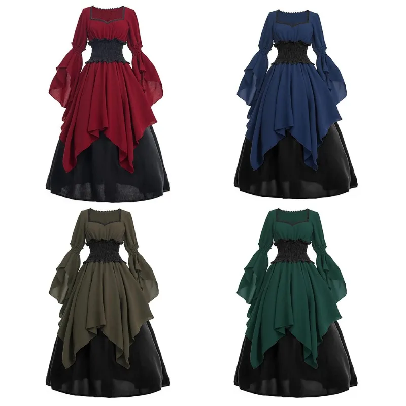 Halloween Women Dress Costumes for Women Long Sleeve Medieval Vampire Cosplay Vintage Long Sleeve Elegant Bandage Dress
Halloween Women Dress Costumes for Women Long Sleeve Medieval Vampire Cosplay Vintage Long Sleeve Elegant Bandage Dress