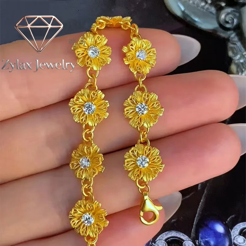 Zylax Jewelry Luxury 24K 9999 Pure Gold real gold Women's Diamond-studded Apricot Bracelet
Zylax Jewelry Luxury 24K 9999 Pure Gold real gold Women's Diamond-studded Apricot Bracelet