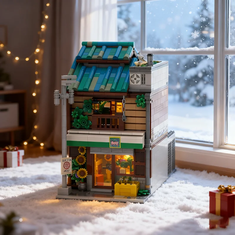 1568 шт. MOC магазин подсолнухов, модульная уличная модель, строительные игрушки, блоки, строительный рождественский подарок, сборка, креативная идея
1568 шт. MOC магазин подсолнухов, модульная уличная модель, строительные игрушки, блоки, строительный рождественский подарок, сборка, креативная идея