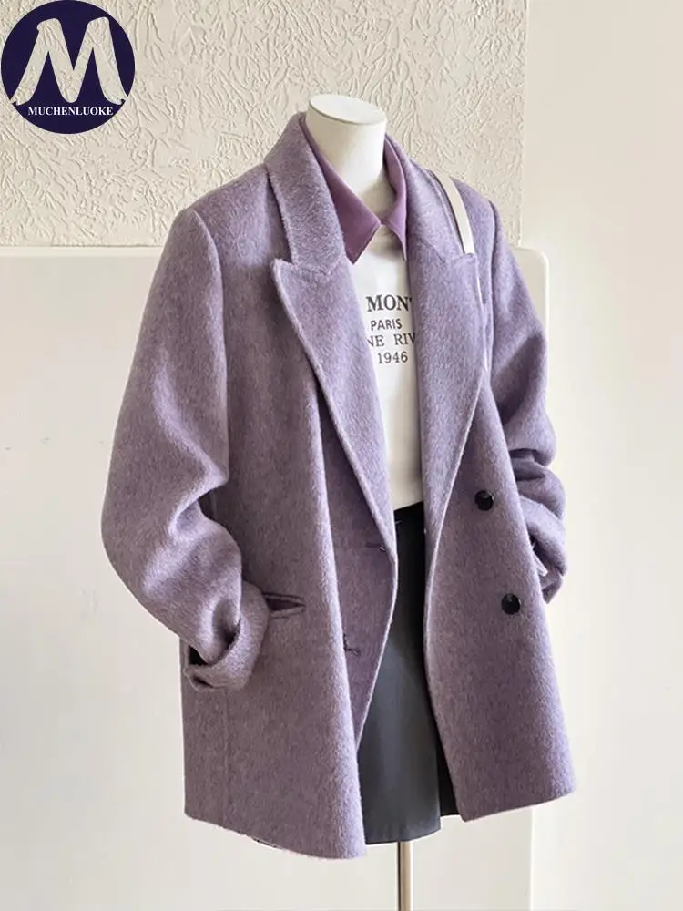 Coats for Woman Autumn Winter New Elegant Long Sleeves Short Woolen Jacke Korean Fashion Casual Loose Keep Warm Versatile Coats
Coats for Woman Autumn Winter New Elegant Long Sleeves Short Woolen Jacke Korean Fashion Casual Loose Keep Warm Versatile Coats