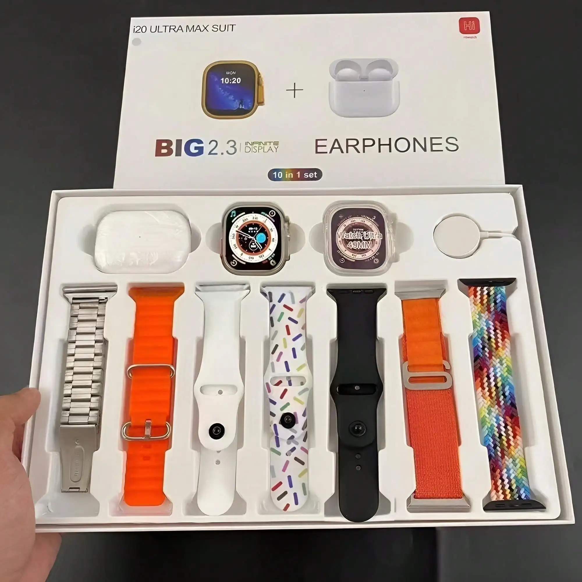 10-in-1 Smart Watch Set with Wireless Earbuds & 7 Watch Straps IP68 Waterproof Fitness Tracker Heart Rate Sleep Monitor Compatible with iOS Android Ideal Gift
10-in-1 Smart Watch Set with Wireless Earbuds & 7 Watch Straps IP68 Waterproof Fitness Tracker Heart Rate Sleep Monitor Compatible with iOS Android Ideal Gift