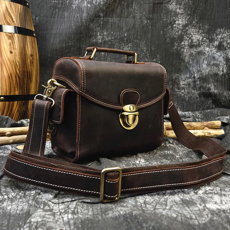 Handmade Original Mad Leather Shoulder Bag Top Layer Cowhide Handbag Men's Crossbody Bag Trendy Retro Style Pure Color
Handmade Original Mad Leather Shoulder Bag Top Layer Cowhide Handbag Men's Crossbody Bag Trendy Retro Style Pure Color