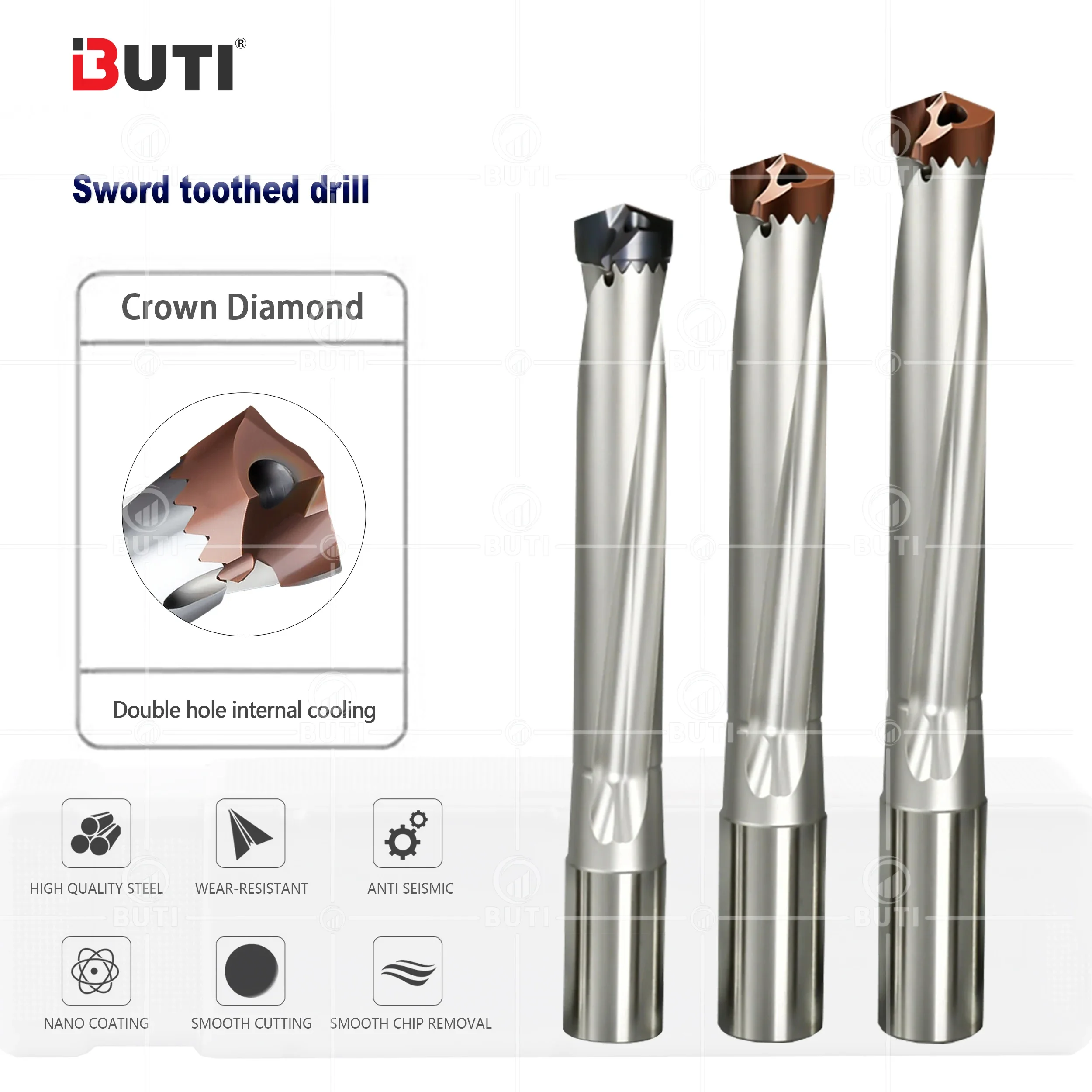 GHZH01 100-105-1.5D12S0 Crown drill 1.5 times 3 times 5 times Violent Drill Extended Internal Cold Gun Drill Bit Sword Teeth Dri
GHZH01 100-105-1.5D12S0 Crown drill 1.5 times 3 times 5 times Violent Drill Extended Internal Cold Gun Drill Bit Sword Teeth Dri