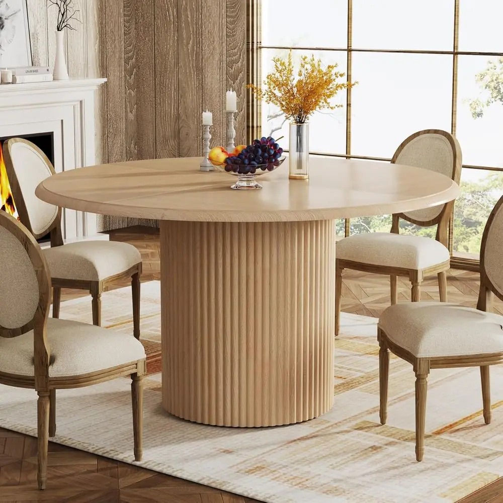 47 Round Dining Table - Elegant Metal Base, Suitable for Kitchen or Dining Room (Chairs Not Included)
47 Round Dining Table - Elegant Metal Base, Suitable for Kitchen or Dining Room (Chairs Not Included)