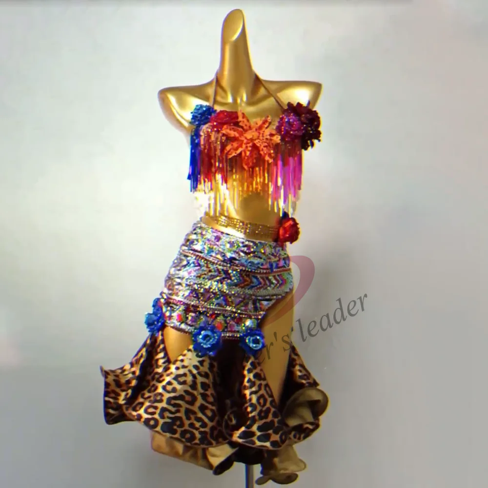 Latin Dance Competition Women's High-end Customized Colorful Rumba Cha Tango Performance Dress for Children
Latin Dance Competition Women's High-end Customized Colorful Rumba Cha Tango Performance Dress for Children
