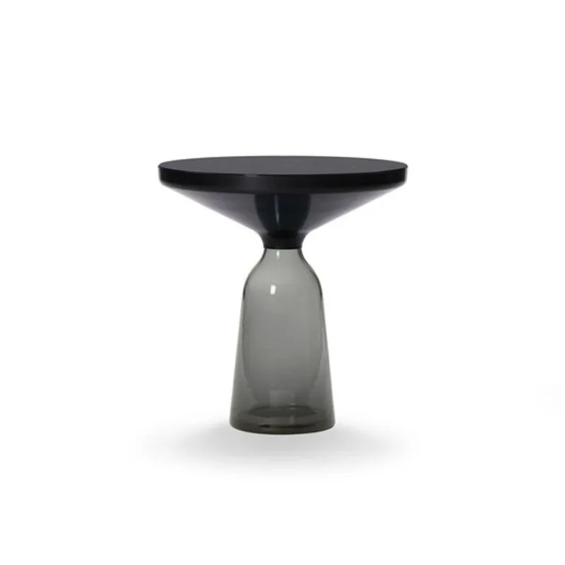 Tempered glass bell coffee table Modern simple small apartment designer high-end round colored edge table
Tempered glass bell coffee table Modern simple small apartment designer high-end round colored edge table