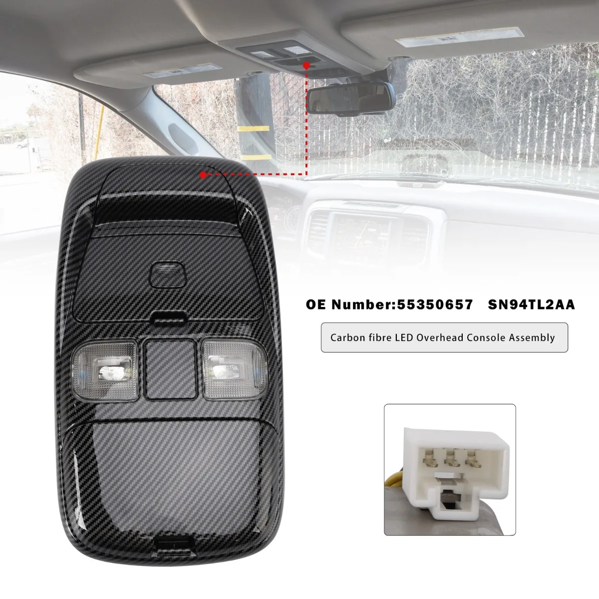 Car Front LED Overhead Console Carbon Replacement Accessories For Dodge Ram 1500 2500 3500 1998-2002 5013606AA 5013606AB
Car Front LED Overhead Console Carbon Replacement Accessories For Dodge Ram 1500 2500 3500 1998-2002 5013606AA 5013606AB