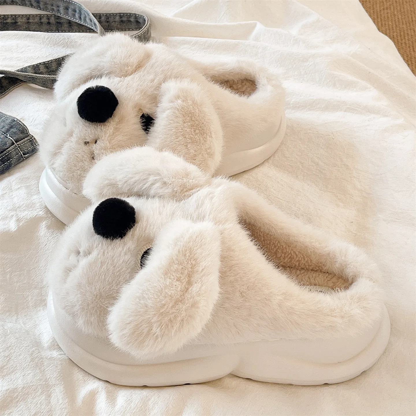 Furry Slippers Women's Winter Cute Dog Indoor Home Warm Fce Lined Anti-slip Thi Bot Covered Head Cotton Slippers
Furry Slippers Women's Winter Cute Dog Indoor Home Warm Fce Lined Anti-slip Thi Bot Covered Head Cotton Slippers