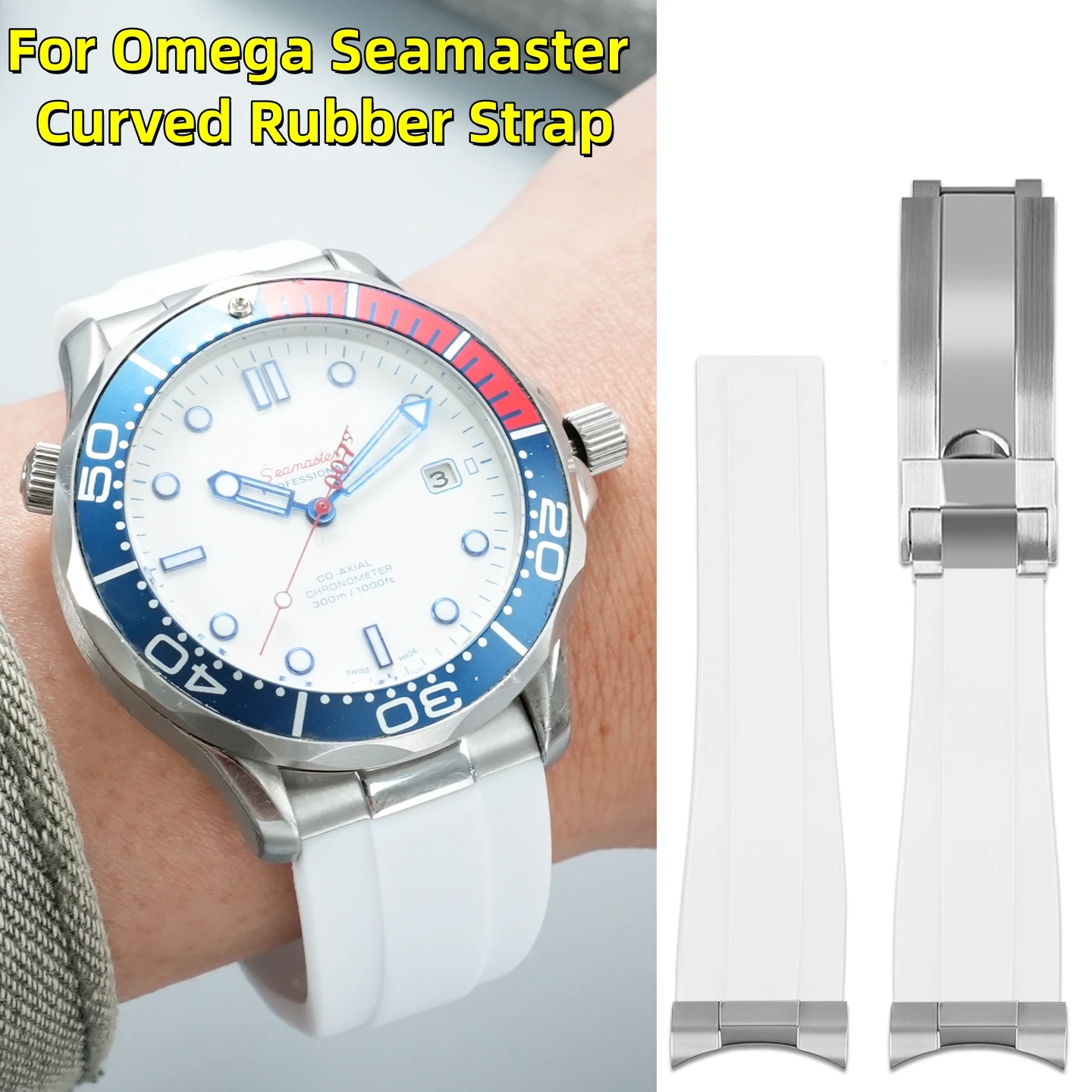 20mm 21mm Curved Rubber Strap For Omega Seamaster 300 Seamaster 600 replacement Arc watchband men's bracelet watch accessories
20mm 21mm Curved Rubber Strap For Omega Seamaster 300 Seamaster 600 replacement Arc watchband men's bracelet watch accessories