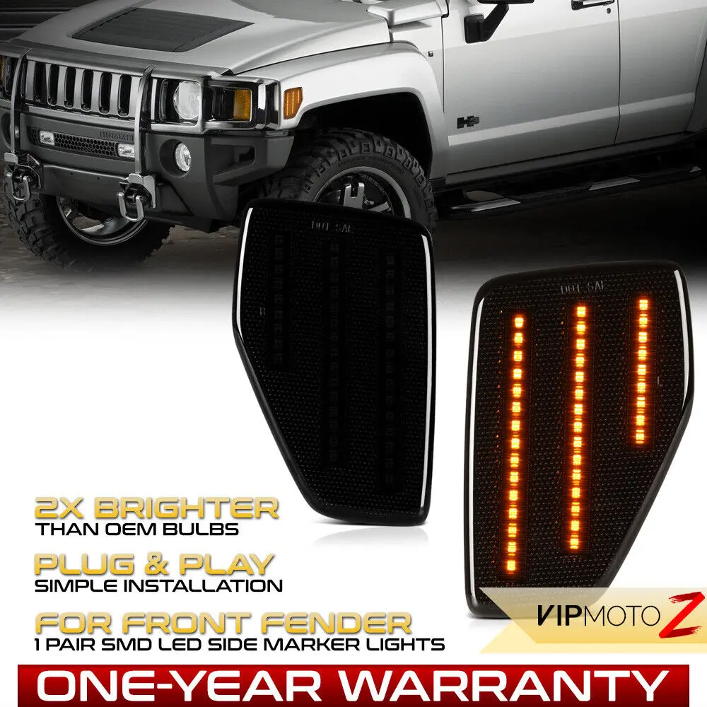 Full LED Front Amber Smoked Side Marker Lights Pair For 2006-2010 Hummer H3 H3T
Full LED Front Amber Smoked Side Marker Lights Pair For 2006-2010 Hummer H3 H3T