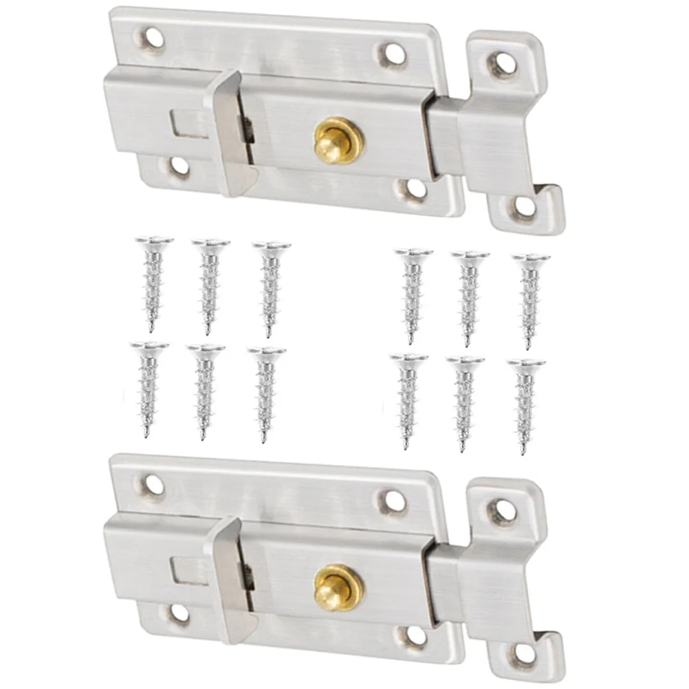2 Sets Spring Latch Locks Sliding Door Bolts Security Right Angle Stainless Easy Operation Smooth Wooden Door Fence
2 Sets Spring Latch Locks Sliding Door Bolts Security Right Angle Stainless Easy Operation Smooth Wooden Door Fence