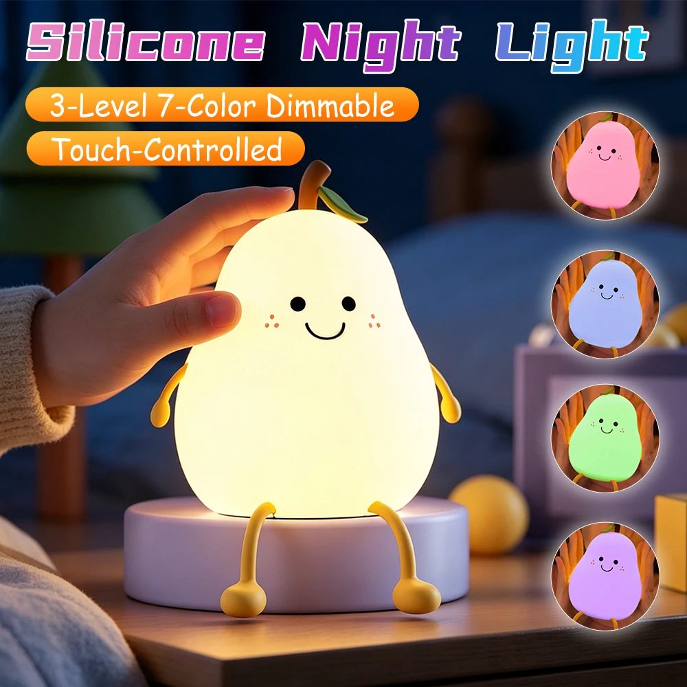 Soft Silicone Night Light USB Rechargeable Touch Control 3-Level Dimmable Bedside Lamp for Nursery, Kids, Babies & Gift Decor
Soft Silicone Night Light USB Rechargeable Touch Control 3-Level Dimmable Bedside Lamp for Nursery, Kids, Babies & Gift Decor