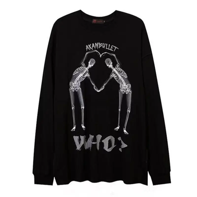 Skull Print Long-sleeved T-shirt Men Street Loose Fashion Casual Long-sleeved Sweatshirts
Skull Print Long-sleeved T-shirt Men Street Loose Fashion Casual Long-sleeved Sweatshirts