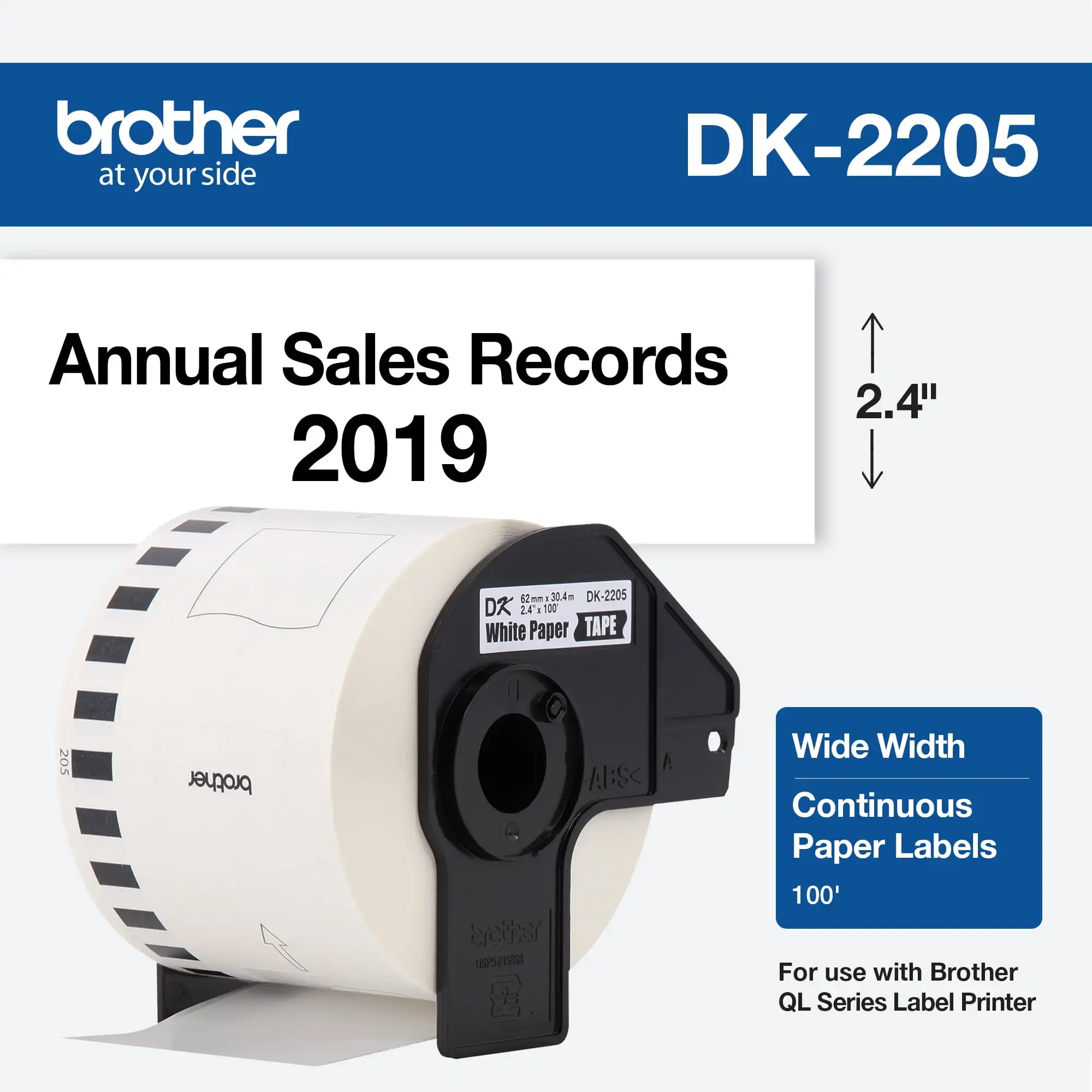 Brother Genuine DK-22053PK Рулон непрерывной бумажной этикетки, этикетка от порезов до длины, 3 шт.
Brother Genuine DK-22053PK Рулон непрерывной бумажной этикетки, этикетка от порезов до длины, 3 шт.