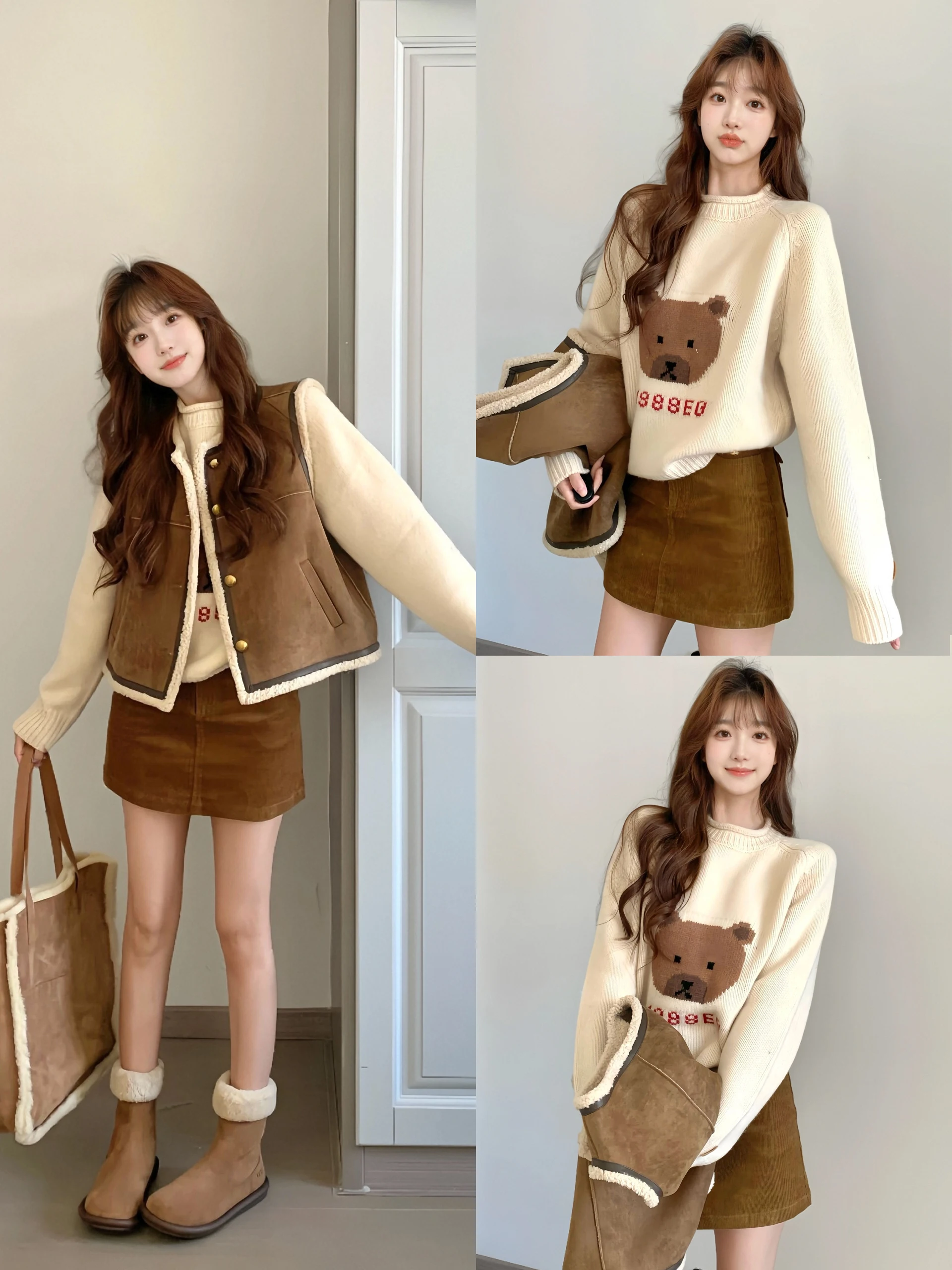 American Retro Lamb Fur Vest Sweater Set Women's Autumn Winter High Waist Loose Fit Fashion Set round Neck Button Closure
American Retro Lamb Fur Vest Sweater Set Women's Autumn Winter High Waist Loose Fit Fashion Set round Neck Button Closure