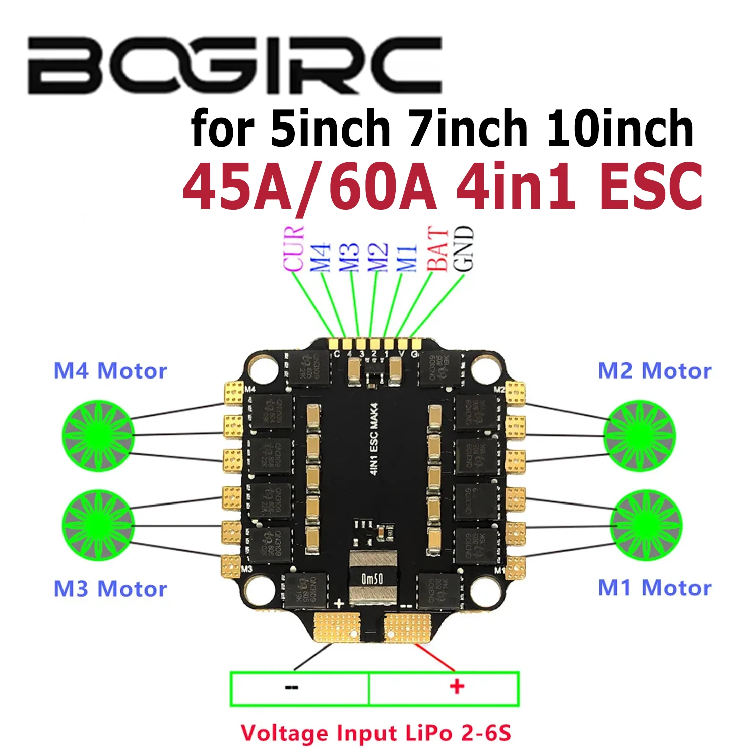 BOGIRC BLS 45A / 65A 4in1 ESC Speed Controllers 2-6S Lipo for 5 inch 7 inch 10 inch Freestyle FPV Racing Drone Model Accessories
BOGIRC BLS 45A / 65A 4in1 ESC Speed Controllers 2-6S Lipo for 5 inch 7 inch 10 inch Freestyle FPV Racing Drone Model Accessories
