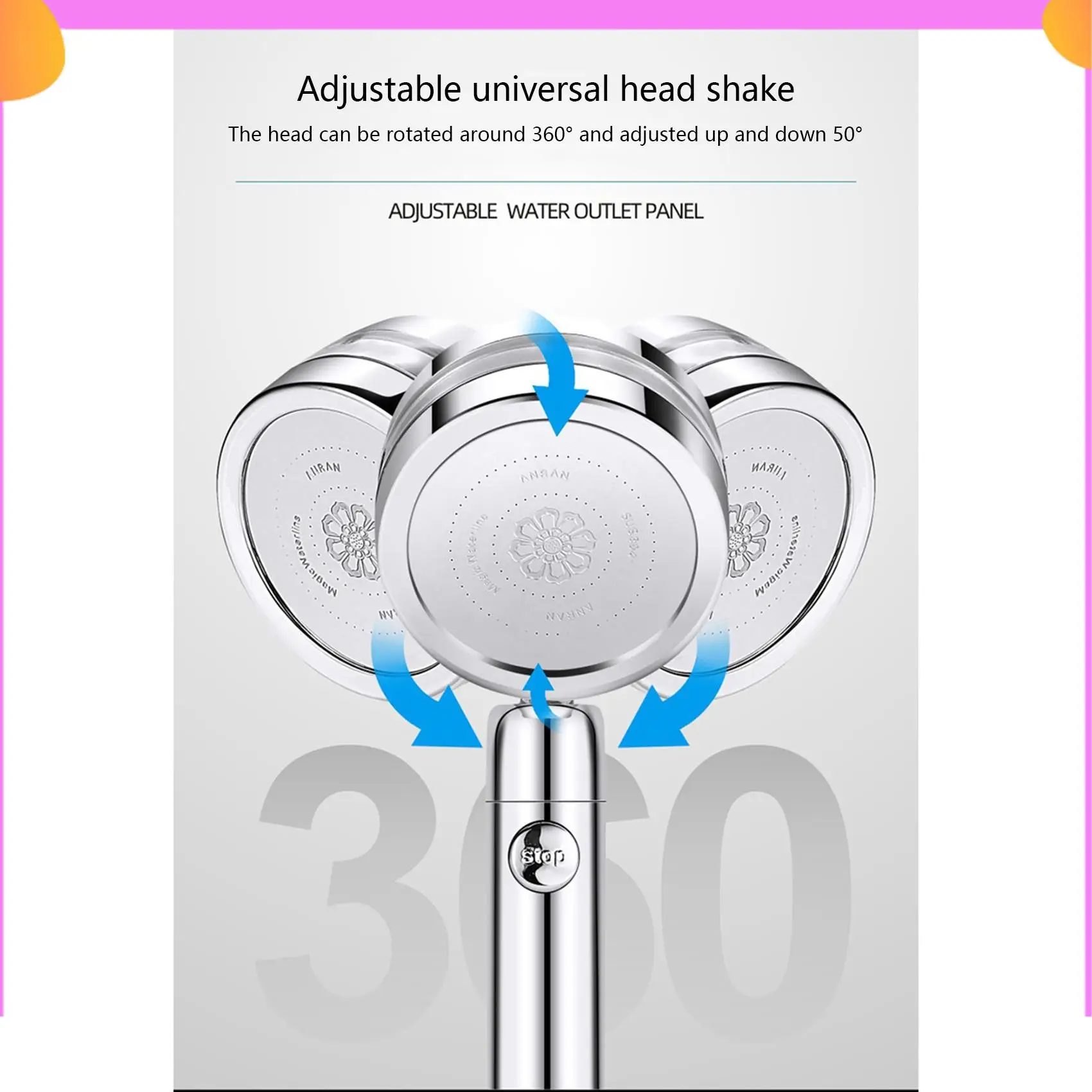 A23P Turbocharge Shower Head High Pressure Detachable 360 Degree Rotating Jetting Showerhead Filter For Bathroom Bath
A23P Turbocharge Shower Head High Pressure Detachable 360 Degree Rotating Jetting Showerhead Filter For Bathroom Bath