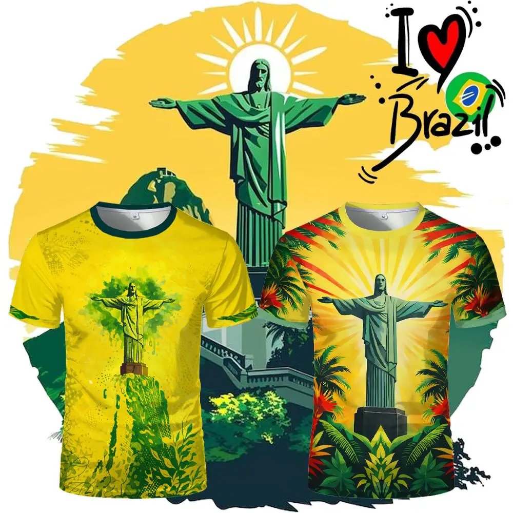 Brazilian Jesus 3D Full-Print T-Shirt Summer Soccer Training Breathable Soccer Jerseys Men's Outdoor Sports Quick-Drying Top
Brazilian Jesus 3D Full-Print T-Shirt Summer Soccer Training Breathable Soccer Jerseys Men's Outdoor Sports Quick-Drying Top