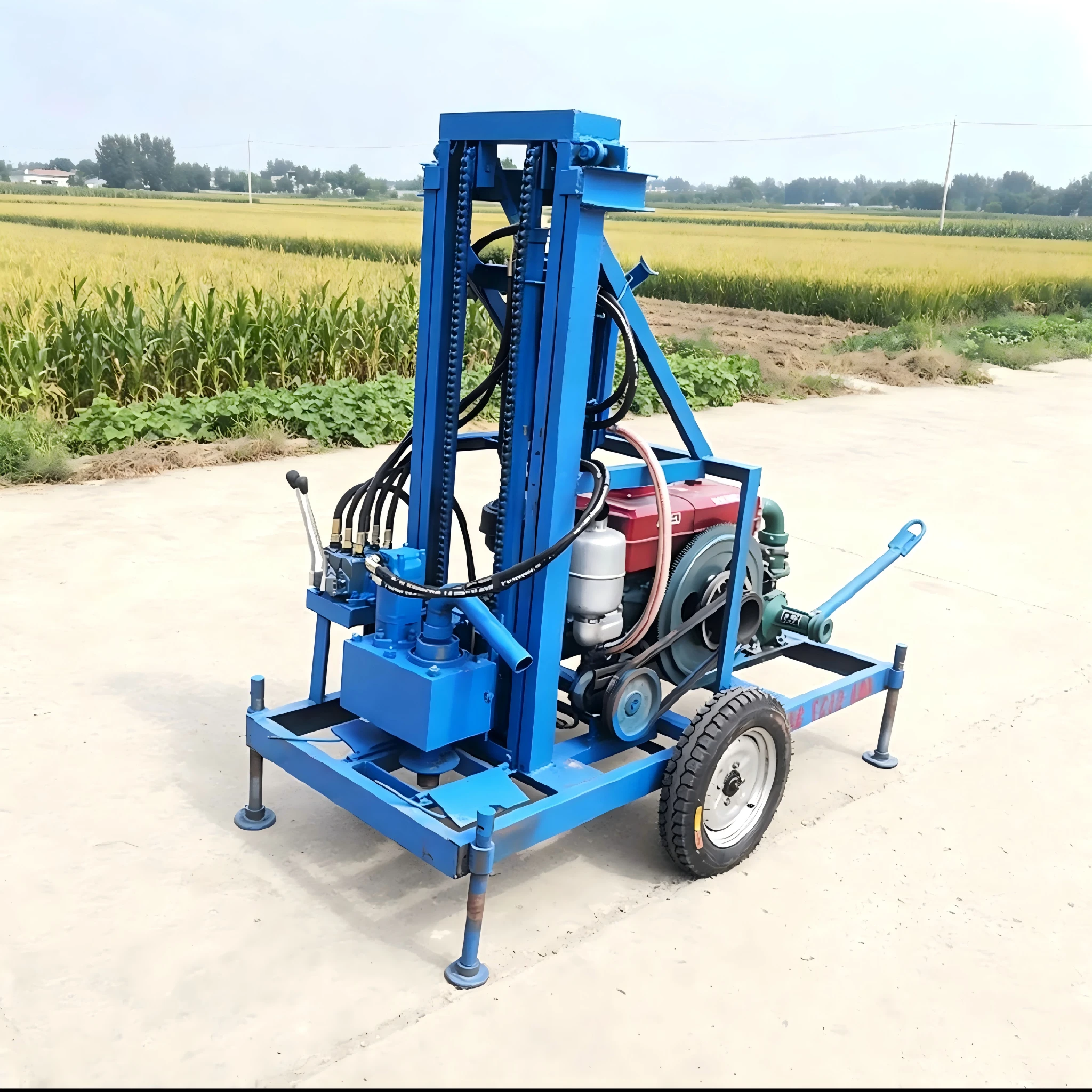 Portable Diesel-Powered Water Well Drilling Rig & Trailer-Mounted Well Driller with Pump Max 150m Depth & 75-325mm Diameter
Portable Diesel-Powered Water Well Drilling Rig & Trailer-Mounted Well Driller with Pump Max 150m Depth & 75-325mm Diameter