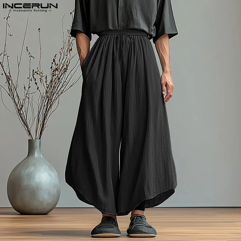 INCERUN Men Pants Solid Color Joggers Drawstring Loose Casual Wide Leg Trousers Men Streetwear 2025 Pleated Male Wide Leg Pants
INCERUN Men Pants Solid Color Joggers Drawstring Loose Casual Wide Leg Trousers Men Streetwear 2025 Pleated Male Wide Leg Pants