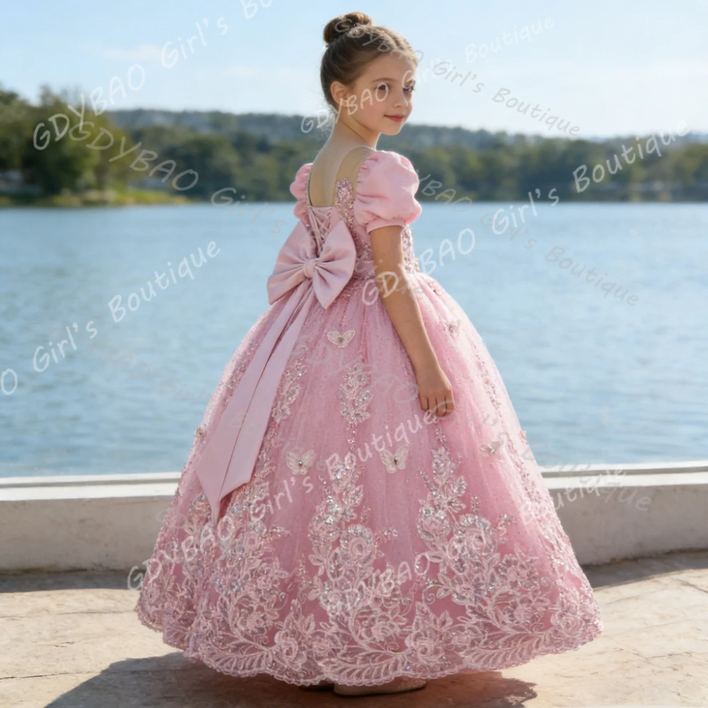 Customized Flower Children's Clothing Customized Pink Lace Bubble Sleeves Big Bow Belt Party & Wedding Special Occasion Dress
Customized Flower Children's Clothing Customized Pink Lace Bubble Sleeves Big Bow Belt Party & Wedding Special Occasion Dress