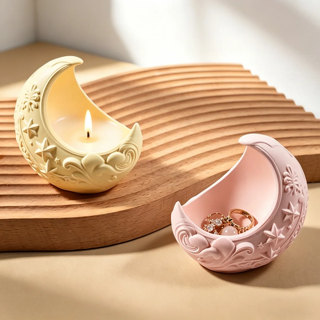 Star Cloud Embossed Moon Bowl Gypsum Candle Holder Silicone Mold Easy Demold For DIY Plaster Storage Box Decoration
Star Cloud Embossed Moon Bowl Gypsum Candle Holder Silicone Mold Easy Demold For DIY Plaster Storage Box Decoration