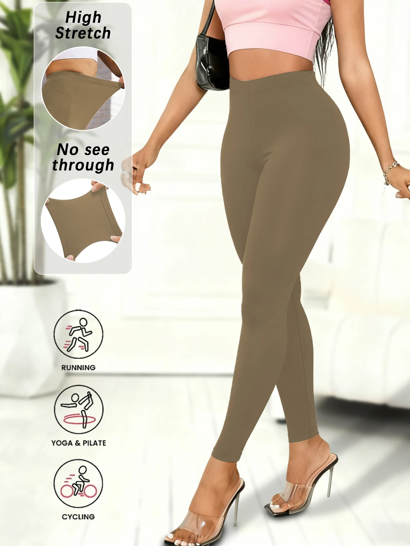 Super Soft Leggings for Women - High Elasticity Tights for Yoga Running Workout Casual Wear
Super Soft Leggings for Women - High Elasticity Tights for Yoga Running Workout Casual Wear