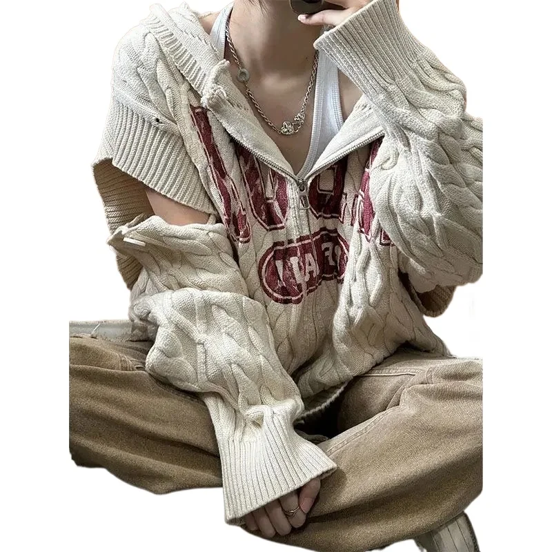 Женский свободный свитер-кардиган большого размера, мягкий и уютный вязаный топ с капюшоном для осени и зимы
Женский свободный свитер-кардиган большого размера, мягкий и уютный вязаный топ с капюшоном для осени и зимы