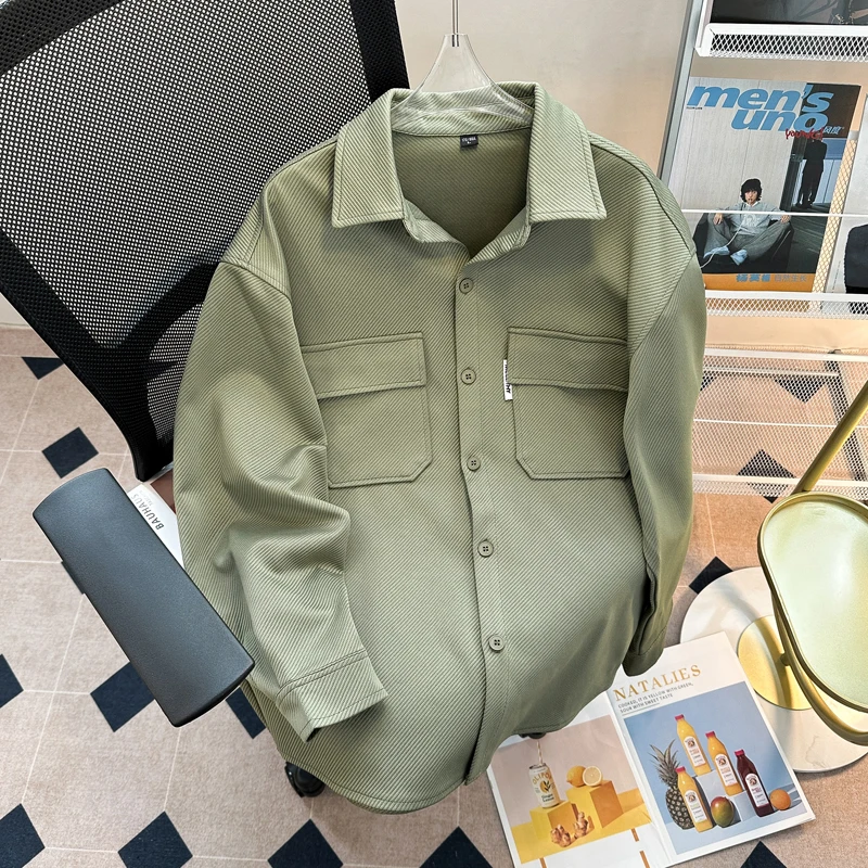 Loose Long Sve Workwear irt Men's Casual Pure Color Simple Sle Spring Autumn New Arrival Faionable Youth Culture
Loose Long Sve Workwear irt Men's Casual Pure Color Simple Sle Spring Autumn New Arrival Faionable Youth Culture