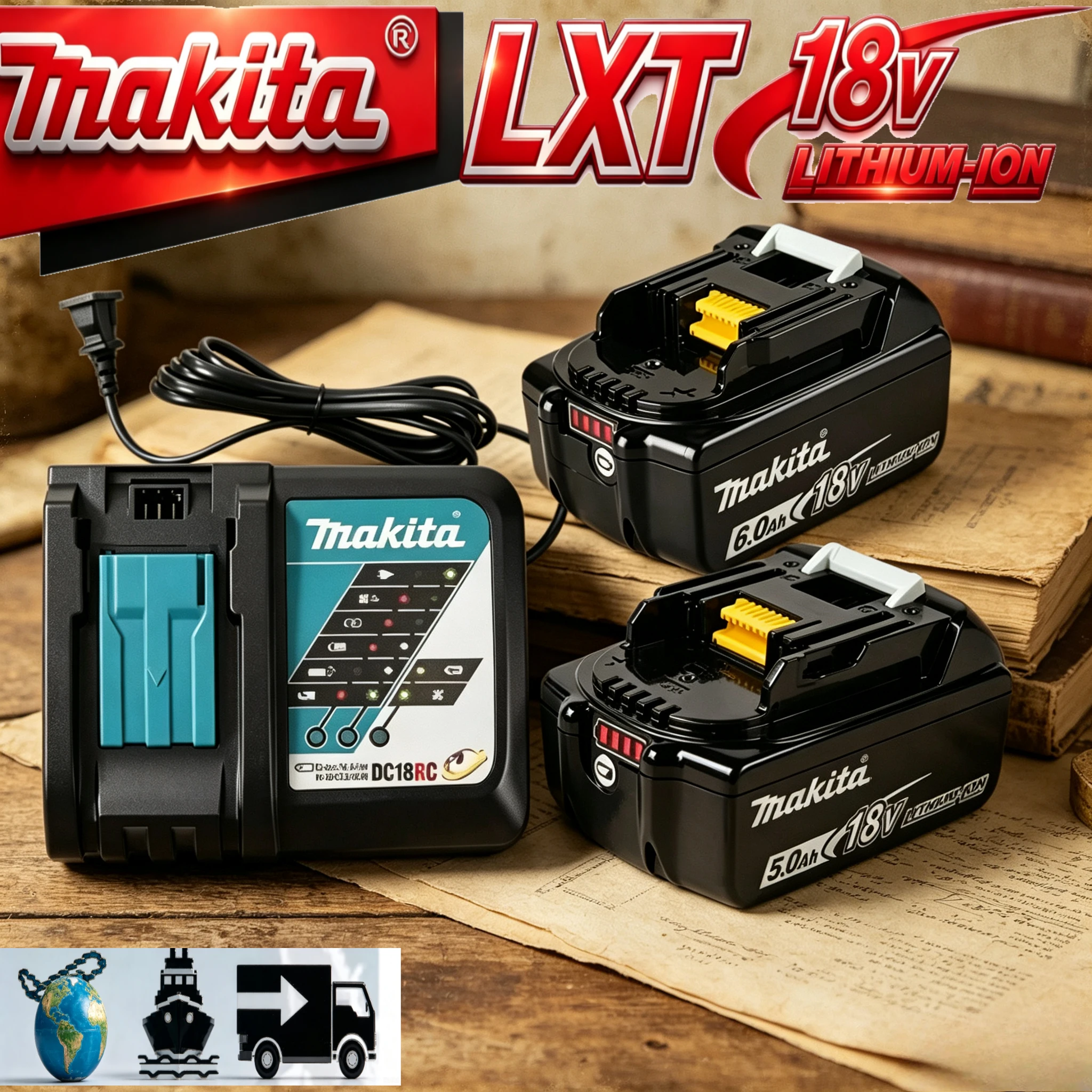 18V Makita Battery Pack, 5.0Ah/6.0Ah Compatible with and DC18RC charger. Stable output, suitable for all LXT cordless tools
18V Makita Battery Pack, 5.0Ah/6.0Ah Compatible with and DC18RC charger. Stable output, suitable for all LXT cordless tools