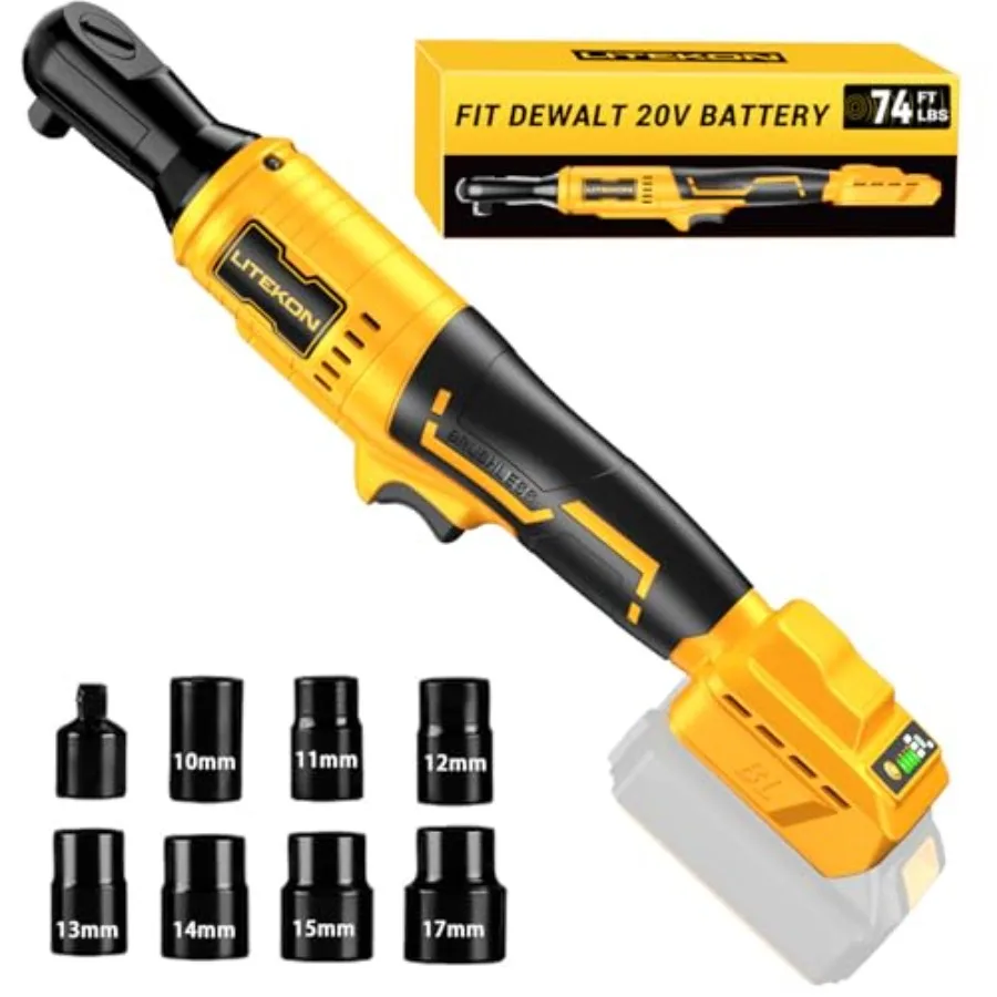 Cordless Ratchet Wrench Set Compatible with- 20V Max Battery No Battery - 74Ft-lbs 650 RPM High Power 3/8-inch Brus
Cordless Ratchet Wrench Set Compatible with- 20V Max Battery No Battery - 74Ft-lbs 650 RPM High Power 3/8-inch Brus