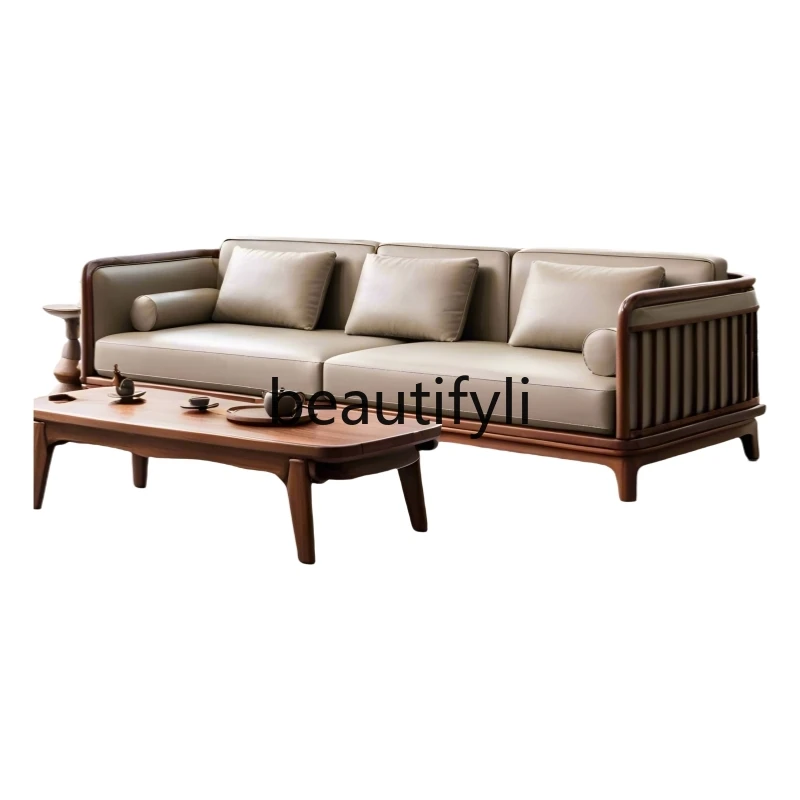 New Chinese-style solid wood sofa walnut modern simple Zen high-end living room new furniture customization
New Chinese-style solid wood sofa walnut modern simple Zen high-end living room new furniture customization