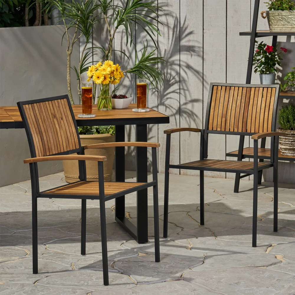 Modern Industrial BRIDGET WOOD AND METAL CHAIR Acacia Wood Durable Vertical Slats Powder Coated Frame Easy Maintenance Outdoor
Modern Industrial BRIDGET WOOD AND METAL CHAIR Acacia Wood Durable Vertical Slats Powder Coated Frame Easy Maintenance Outdoor