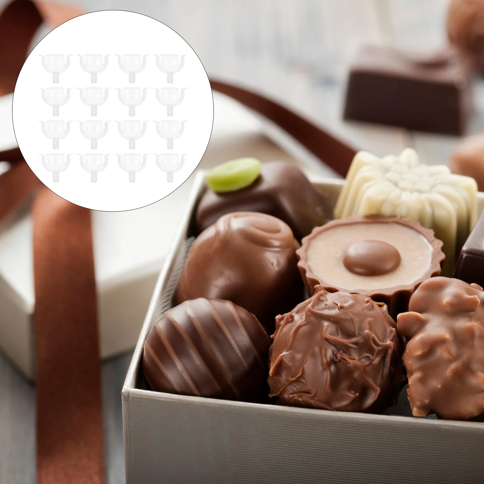 DIY Chocolate Tray with Fixed Base 50pcs Candy Cup Set for Flower Bouquet Decorative Wrappers and Sweet Gift Packaging
DIY Chocolate Tray with Fixed Base 50pcs Candy Cup Set for Flower Bouquet Decorative Wrappers and Sweet Gift Packaging