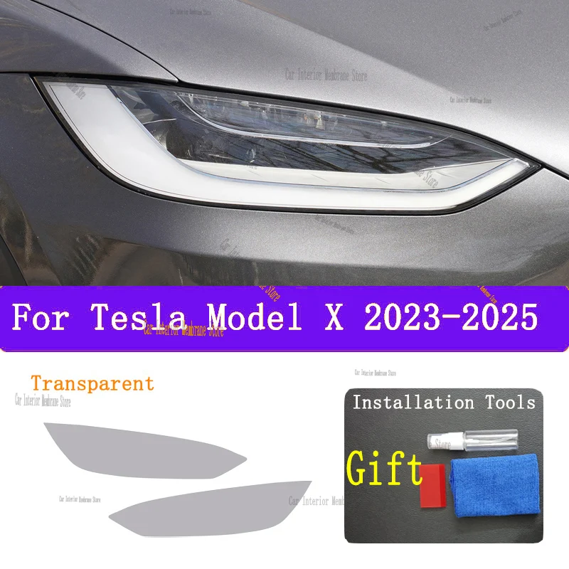 For Tesla Model X(2023-2025) TPU smoked black light film modification accessories, car light protection film
For Tesla Model X(2023-2025) TPU smoked black light film modification accessories, car light protection film