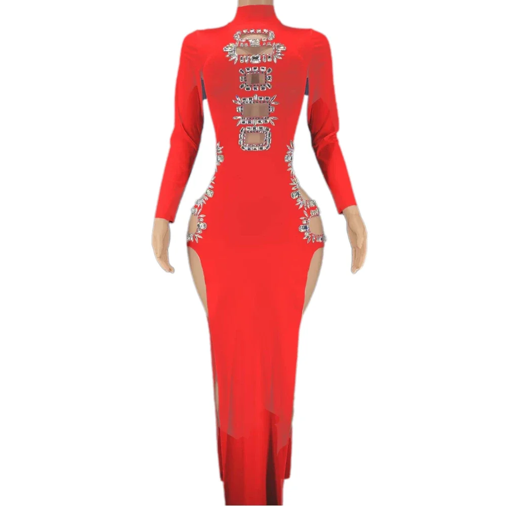 Multicolored Sexy Hollow Out Crystal Rhinestones Split Women Dress Evening Party Club Clothing Stage Show Singer Costumes
Multicolored Sexy Hollow Out Crystal Rhinestones Split Women Dress Evening Party Club Clothing Stage Show Singer Costumes