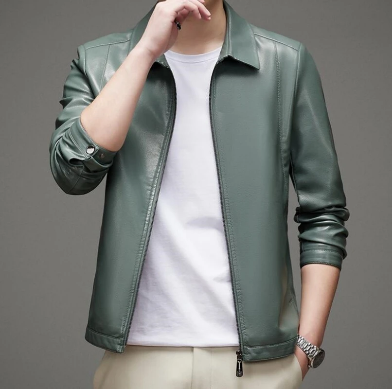 High-end new men's leather suit fashion casual lapel leather jacket men's coat in Spring and Autumn
High-end new men's leather suit fashion casual lapel leather jacket men's coat in Spring and Autumn