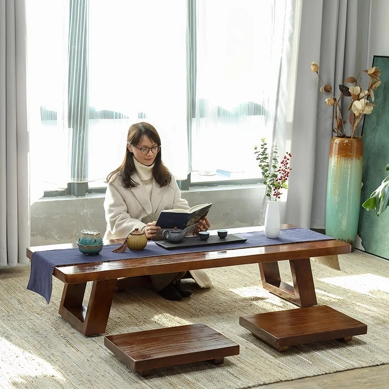 Simple solid wood floor tatami coffee table kang table Japanese zen bay window table balcony desk living room extended
Simple solid wood floor tatami coffee table kang table Japanese zen bay window table balcony desk living room extended