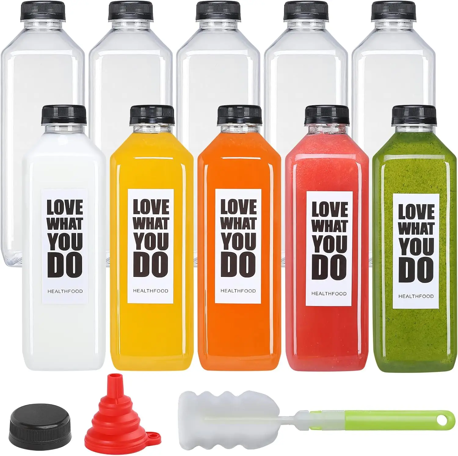 10pcs 33oz Plastic Bottles with Caps, Empty Juice Containers Reusable Clear Beverage Bottles with Tamper Evident Cap for Milk
10pcs 33oz Plastic Bottles with Caps, Empty Juice Containers Reusable Clear Beverage Bottles with Tamper Evident Cap for Milk