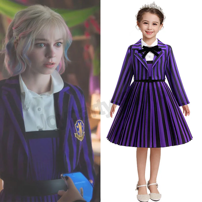 Girl Dress Wednesday Enid Sinclair Cosplay Costume Birthday Party Performance Costume Halloween Carnival Children's Costume
Girl Dress Wednesday Enid Sinclair Cosplay Costume Birthday Party Performance Costume Halloween Carnival Children's Costume