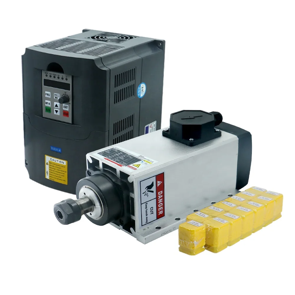 HLTNC High Speed 24000rpm 3.5kW Air-cooled Spindle 4kW 220V ER20 Inverter VFD Metal Milling Spindle Motor For Cnc Milling
HLTNC High Speed 24000rpm 3.5kW Air-cooled Spindle 4kW 220V ER20 Inverter VFD Metal Milling Spindle Motor For Cnc Milling