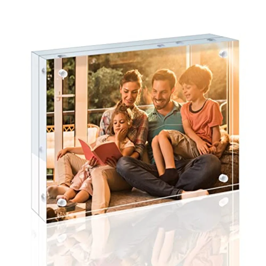 5x7 Acrylic Frame, 20mm Thicker Frameless Clear Picture Frame, Double Sided Magnetic Picture Frame, Free Standing Desktop Displ
5x7 Acrylic Frame, 20mm Thicker Frameless Clear Picture Frame, Double Sided Magnetic Picture Frame, Free Standing Desktop Displ