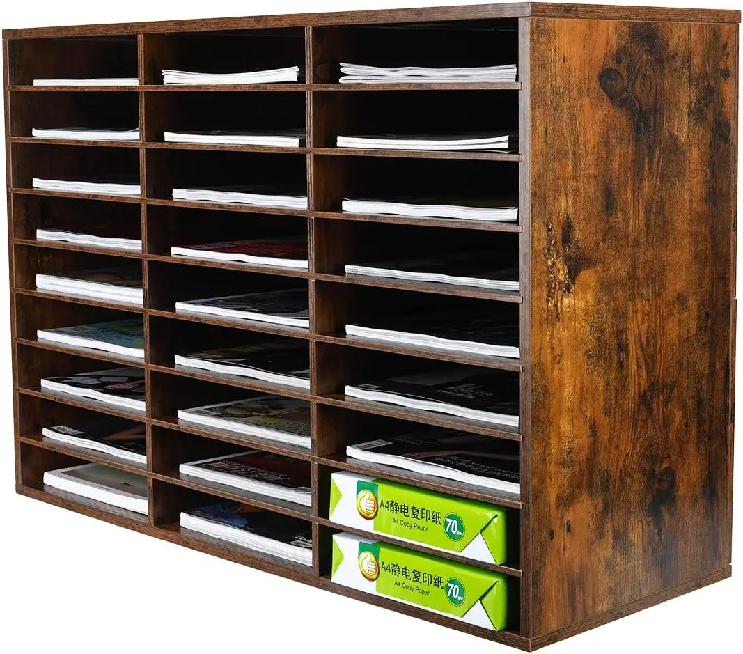 27-Compartment Wooden Mail Sorter for Classroom, Office, and Home - Antique Brown Paper Organizer
27-Compartment Wooden Mail Sorter for Classroom, Office, and Home - Antique Brown Paper Organizer
