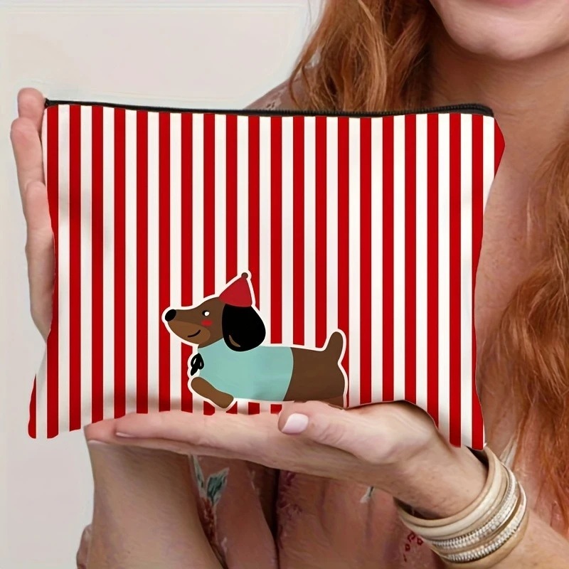 Cute Illustrated Dachshund Striped Toiletry Bag Foldable Lightweight Travel Cosmetic Organizer Zippered Striped Toiletry Pouch
Cute Illustrated Dachshund Striped Toiletry Bag Foldable Lightweight Travel Cosmetic Organizer Zippered Striped Toiletry Pouch